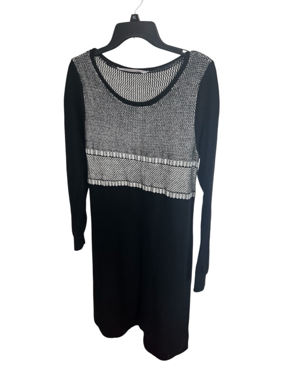 ATHLETA Black and Gray Long Sleeve Knit Dress. Size L